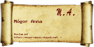 Mógor Anna névjegykártya